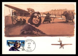 Mayfairstamps US FDC 1991 Harriet Quimby and Aircraft Maximum First Day Card aat - Picture 1 of 2