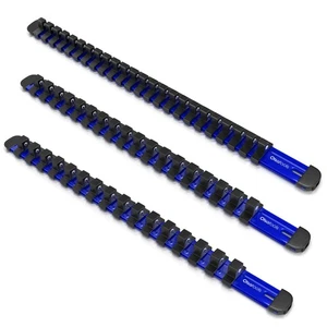 3 Pc Set Aluminum Socket Organizer with Locking End Caps | 1/4-Inch Drive x 2... - Picture 1 of 6