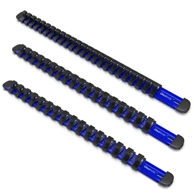 3 Pc Set Aluminum Socket Organizer with Locking End Caps | 1/4-Inch Drive x 2... - Image 1 of 4