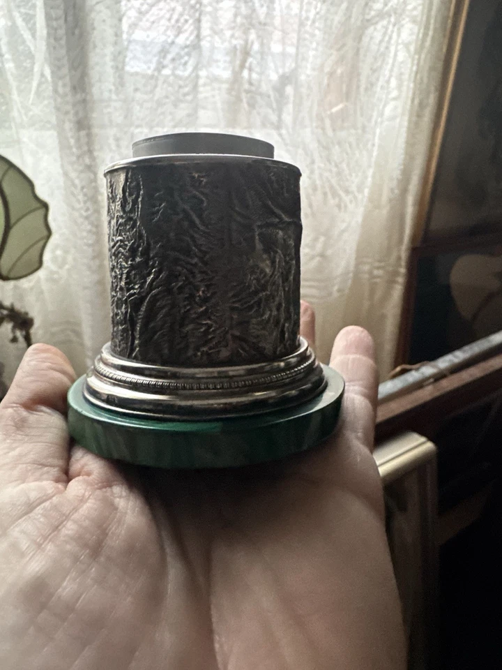 Accendi Sigari  Argento 800 Malachite  - Immagine 1 di 4