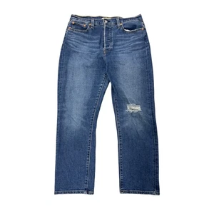 Levi Strauss Wedgie Straight Jeans Medium Wash Button Fly Distressed Damen 31 - Bild 1 von 7