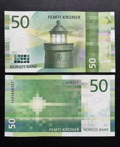 UNC Norway 50 Kroner Banknote 2017 - Picture 1 of 2