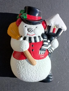 Plato de caramelo muñeco de nieve de cerámica navideña vintage - moldes Glenview - Imagen 1 de 8