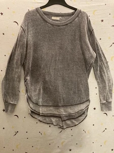 Sudadera Ocean Drive gris dobladillo envejecido para mujer talla pequeña manga larga - Imagen 1 de 10