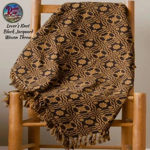 Lover&apos;s Knot Black Woven Jacquard Throw Blanket 54&quot; x 74&q - Picture 1 of 2