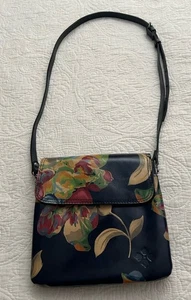 Patricia Nash Navy Le Fleur Heritage Balluri Flap Navy Floral Crossbody EUC - Bild 1 von 9