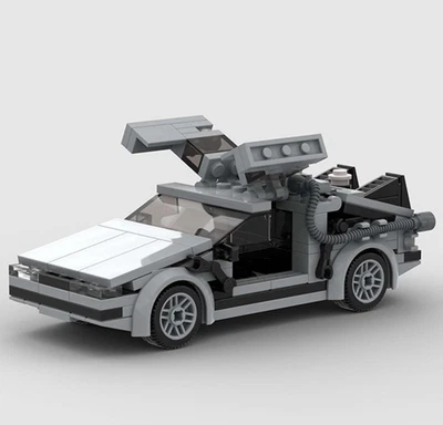 Custom MOC Lego DeLorean DMC-12 Gray BTTF 214 Piece Building Brick Car - Image 1 of 4