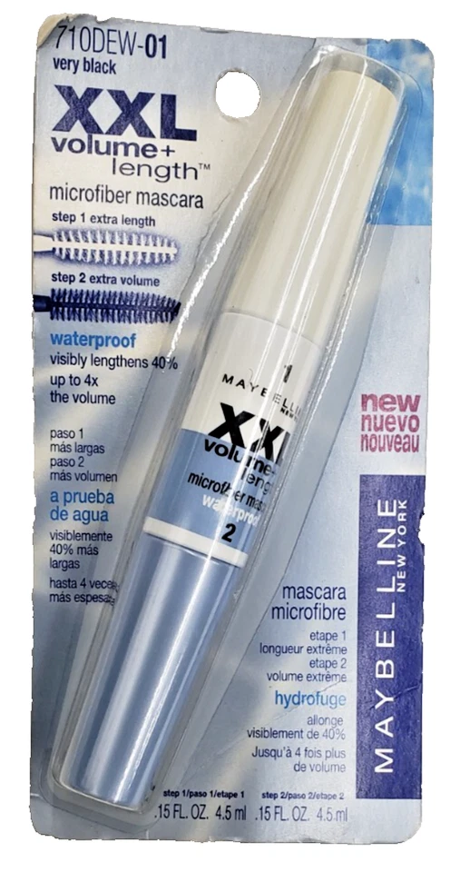 Maybelline XXL VOLUME+LENGTH MICROFIBER Waterproof Mascara- 710DEW-01 VERY BLACK - Image 1 of 1