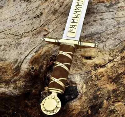 Espada Vikinga Hoja de Acero al Carbono Hecha a Mano Personalizada - Espada de Caza Camping Foto 1 de 4