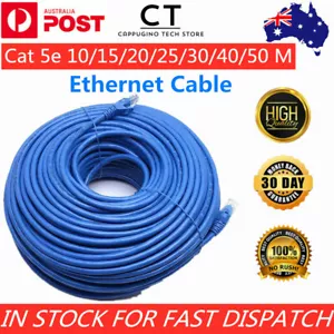 10m 20m 30m 40m 50m Cat5e Ethernet LAN Network Cable Router Internet Patch Lead - Picture 1 of 8