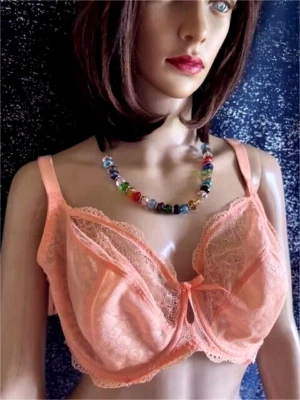 Freya Plunge Bra Hot Coral Fancies Underwired 1011 Lingerie Sz 32 I - Image 1 of 4