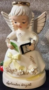 Libro de lectura de ángel de cumpleaños MCM Napco C-1369 de colección adorno de espagueti - Imagen 1 de 5