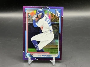 2024 Bowman Chrome Baseball Emil Morales 1st Purple Refractor /250 Dodgers - Picture 1 of 2