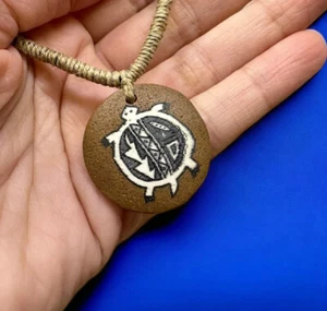 Turtle necklace Turtle Pendant Brown Boho Necklace Beach Necklace Casual Ethnic - Picture 1 of 18