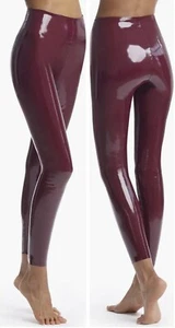 COMMANDO Faux Patent Leather Leggings Pants Control Top Burgundy  Ruby Size XL - Picture 1 of 6