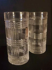 2er Set Ralph Lauren Glen Karomuster feine Kristall hohe Kugel Gläser 6 1/4" - Bild 1 von 10