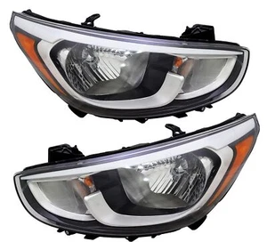 For Hyundai Accent 2015-2017 Headlight Assembly Set, Left & Right Sides - Picture 1 of 9