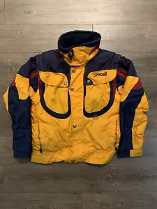 Spyder Vintage Thinsulate Ski Jacket Men S Yellow Colorblock Convertible Vest - Picture 1 of 10