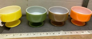 Vintage Ice Cream bowls footed dessert dishes 4 heatproof free shipping - Picture 1 of 6