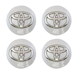 4x For Toyota Wheel Rims Center Hub Cap Caps Silver Chrome Logo 62 mm - Picture 1 of 4
