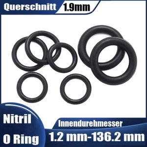 O Ringe Dichtringe Ø1.2mm-136mm Schnurstärke 1.9mm Dichtring Nitrile Rubber - Picture 1 of 14