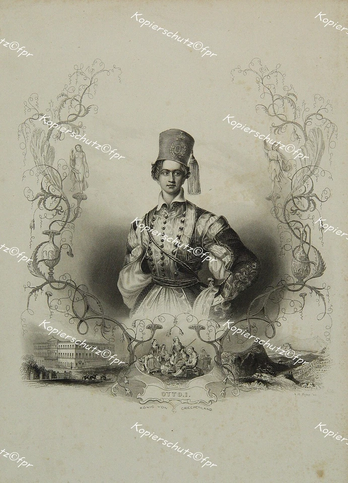 Otto I König Griechenland Wittelsbacher Greece Athen Akropolis Freiheitskämpfer - Bild 1 von 1