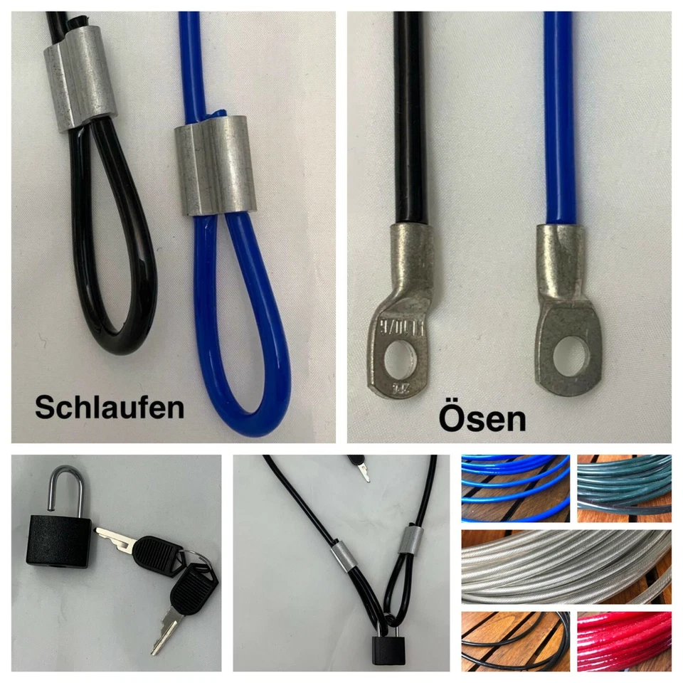 SANDRII`S MAßANFERTIGUNG SEILSCHLOSS Helmschloss Fahrradschloss Schloss Skischloss Waffenschloss Gewehr