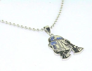 Lizenzierte Star Wars R2D2 ausgeschnittene Anhängerkette mit Kette Edelstahl - Bild 1 von 4