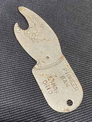 Vtg Pioneer Bar Lina Ohio Metal Spin To Win Bottle Opener  - Image 1 of 4