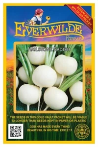 500 Hailstone Radish Seeds - Everwilde Farms Mylar Seed Packet - Picture 1 of 3