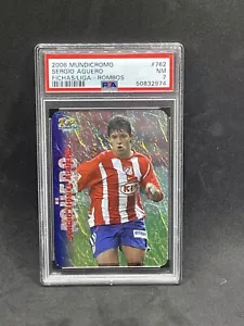 2006 Mundicromo Las Fichas De La Liga Rombos Sergio Aguero Rookie RC #762 PSA 7 - Picture 1 of 2