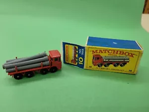 Vintage Matchbox # 10 Pipe Truck Lesney With Box - Picture 1 of 11