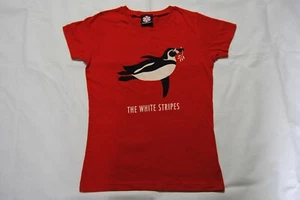 WHITE STRIPES PENGUIN LADIES SKINNY T SHIRT NEW OFFICIAL SEVEN NATION ARMY JACK - Picture 1 of 3