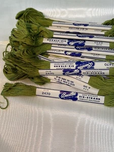 Vintage Bucilla Embroidery Floss #2470 6 Strand set of 37 Green - Picture 1 of 3