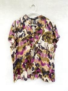 ☘️ Womens Sportscraft 100% Silk European Fabric Cap Sleeve Blouse Top Size 18 - Imagen 1 de 5