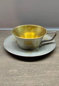 875 Vintage Russian  Gold filled sterling silver coffee cup with saucer 132 gr - Picture 1 of 20