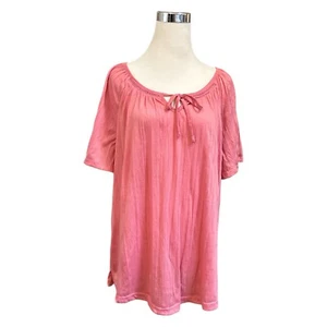 Blusa Top Para Mujer Faded Glory 1X 16W Rosa Cuello Atado Pullover - Imagen 1 de 5