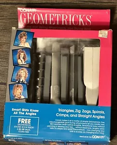 Vintage Hair 1988 Conair Geometricks 5tlg Styling Kit Triangle Zick Zags Spirals Crimp - Bild 1 von 9