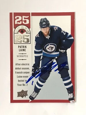 Patrik Laine Autographed 2018-19 Upper Deck Card Winnipeg Jets Signed Rare - Image 1 of 2