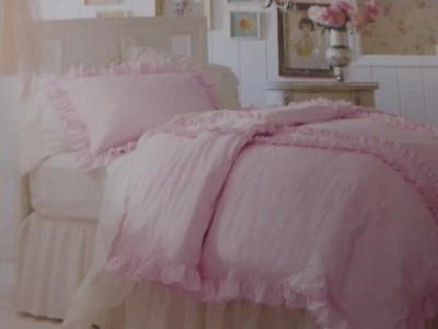 2 pc Simply Shabby Chic Pink Twin Duvet Cover & Sham Set NIP - Image 1 of 4
