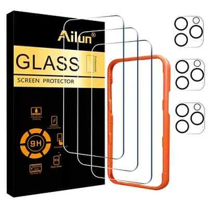 Ailun 3 Pack Screen Protector for iPhone 16 Pro Max 6.9 inch + 3 Pack Camera ... - Picture 1 of 6