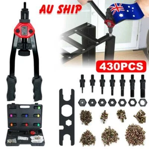 430PCS Rivet Nut Nutsert Tool Riveter Gun Heavy Duty M3-M12 Rivets Riveting Kit - Picture 1 of 12