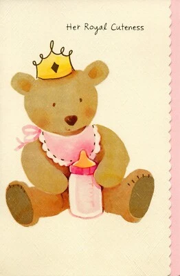 Tarjeta caprichosa NUEVA BEBÉ PARA ELLA, Royal Cuteness de American Greetings + Sobre Foto 1 de 4