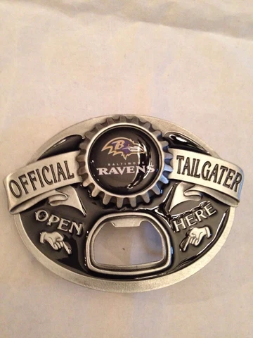 Baltimore Ravens NEW Tailgater Belt Buckle with Bottle Opener .  NFL Football Cover