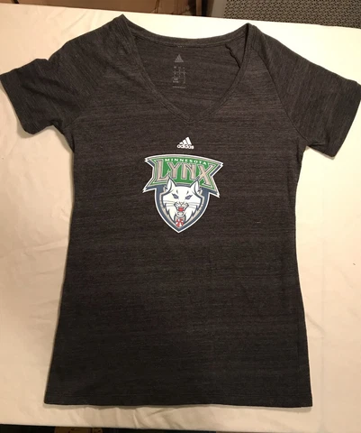 MINNESOTA LYNX WNBA Adidas V-Neck Gray Pullover Short Sleeve T-Shirt Women's L Cover