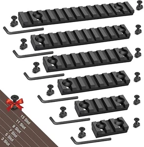 Single Picatinny Aluminum Accessory Rail Set for Mlock 3 5 7 9 11 13 Slots with - Picture 1 of 5
