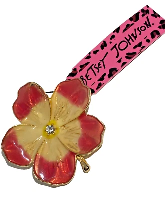 BETSEY JOHNSON ПАСТЕЛЬНАЯ БУЛАВКА И КРЕМОВАЯ ЭМАЛЬ И КРИСТАЛЛ ДИКАЯ РОЗОВАЯ ЗОЛОТАЯ БРОШЬ БУЛАВКА - Изображение 1 из 4