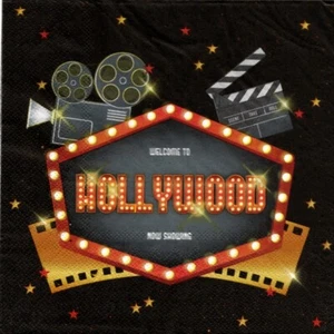 SERVIETTES EN PAPIER CINEMA HOLLYWOOD USA PAPER NAPKINS CINEMA MOVIE HOLLYWOOD - Picture 1 of 1