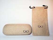 [SINGLE] Unisex Linen Fabric Hard Shell Eyeglasses Protector Case for Men Women