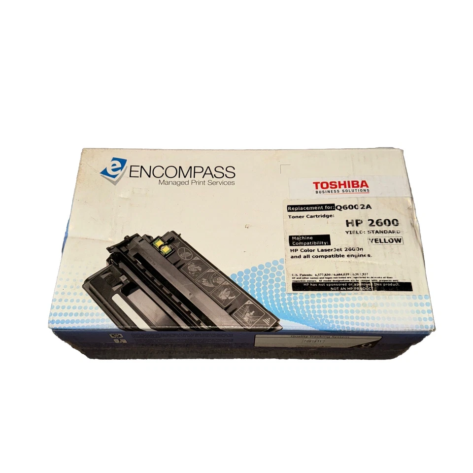 Encompass Toner Cartridge For HP 124a 2600 Q6002A Yellow Sealed Box 124 A Sealed - Image 1 of 1